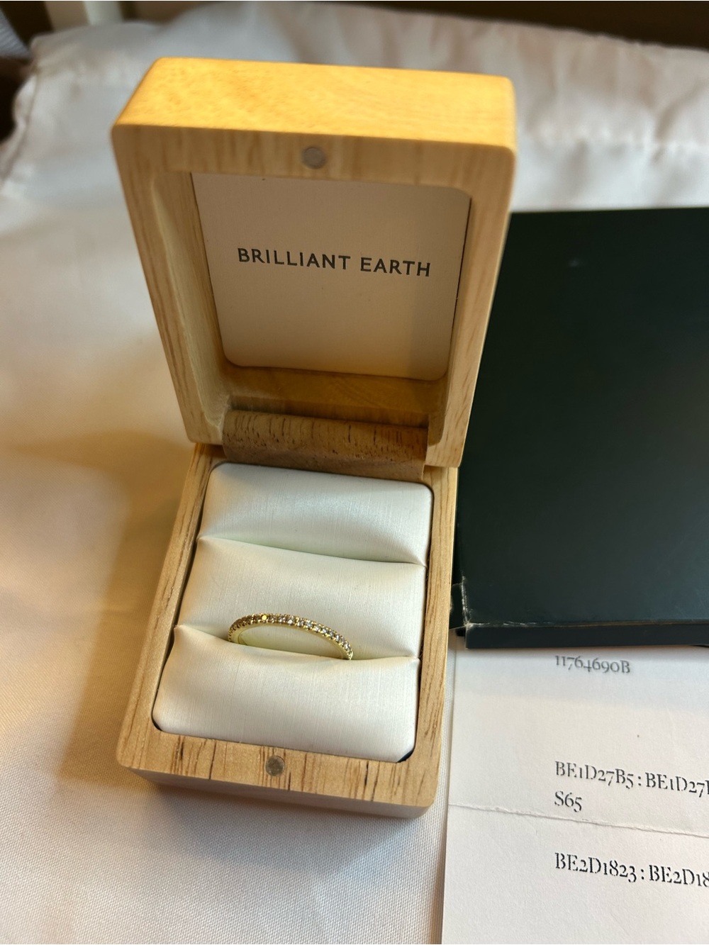Brilliant Earth 18k yellow gold diamond half eternity band